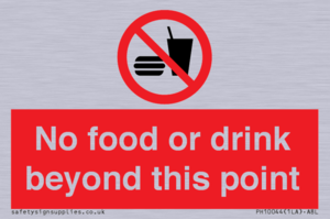 No food or drink beyond this point